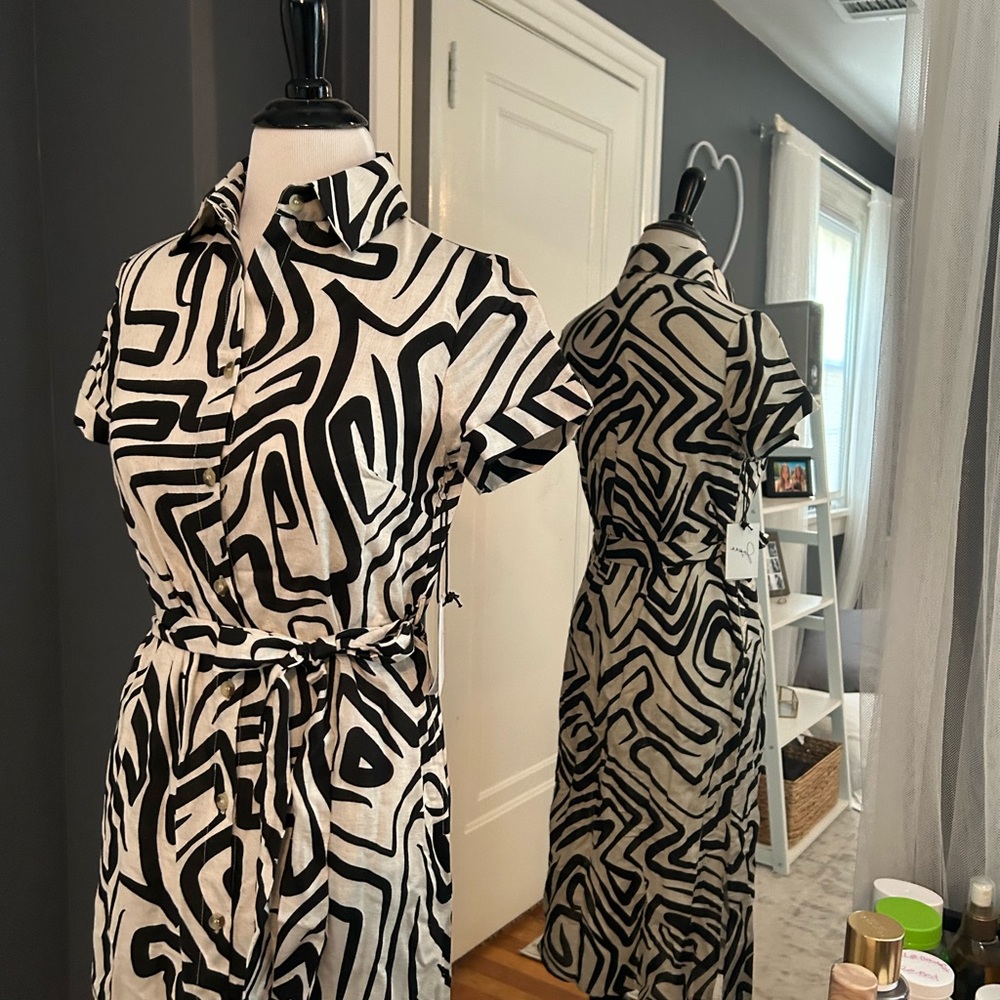 Linen Zebra print dress